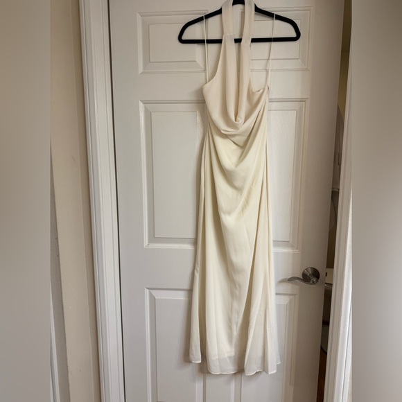 Ivory Halter Low Back Maxi Dress - Picture 4 of 7